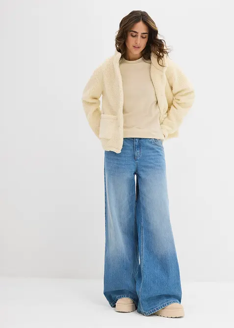 Lot de 2 T-shirts manches longues en coton extensible, bonprix