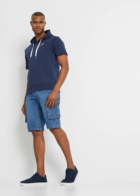 Sweat &agrave; capuche, manches courtes, bonprix