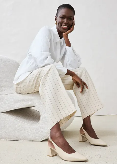 Escarpins slingback en cuir, bonprix