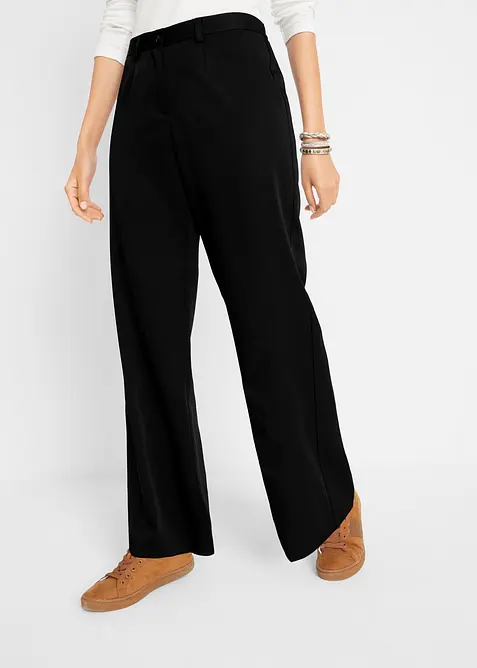 Pantalon large à pinces et taille élastiquée, bonprix