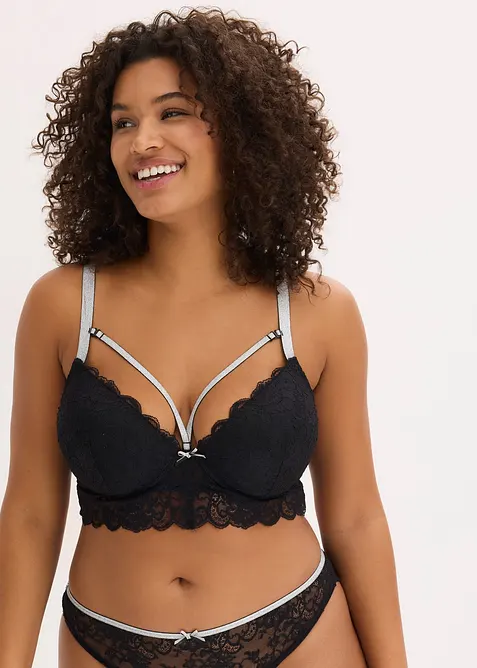 Soutien-gorge &agrave; coques et lani&egrave;res brillantes amovibles, bonprix