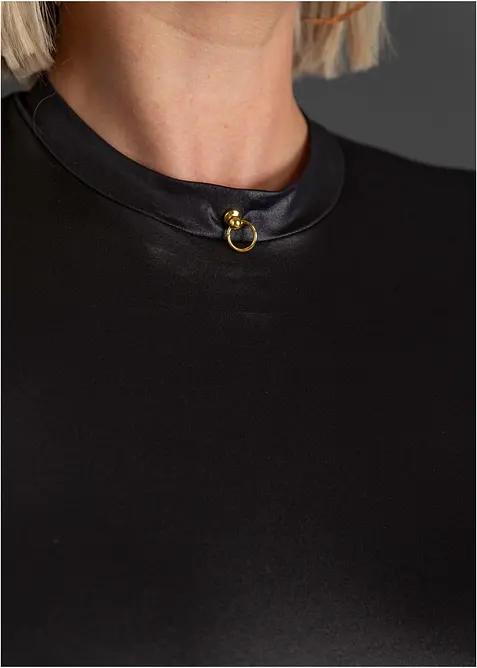 Body-string wet look ouvert, bonprix