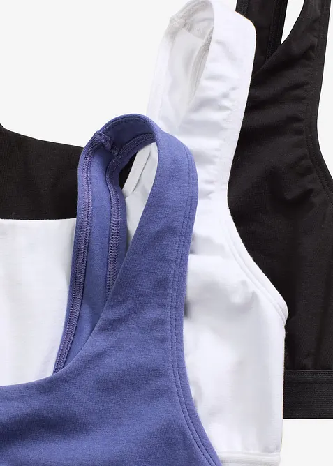 Lot de 3 brassières coton extensible, bonprix