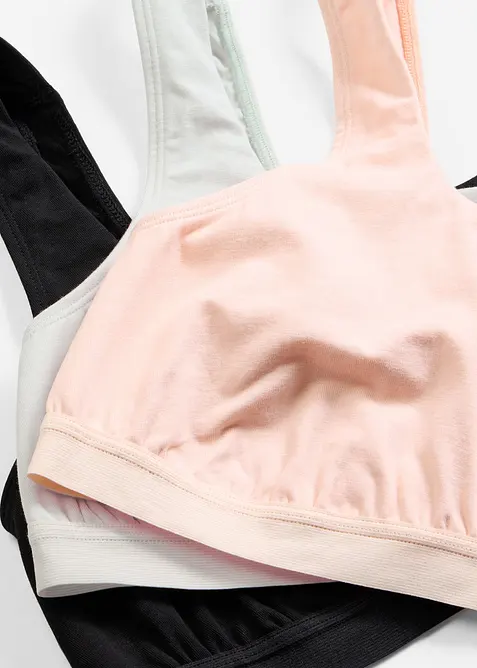 Lot de 3 brassi&egrave;res coton extensible, bonprix