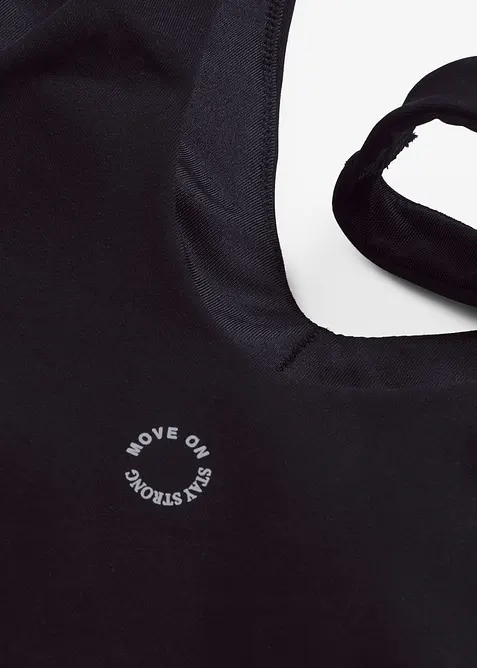 Top de sport avec soutien-gorge int&eacute;gr&eacute;, maintien mod&eacute;r&eacute; et toucher coton, bonprix