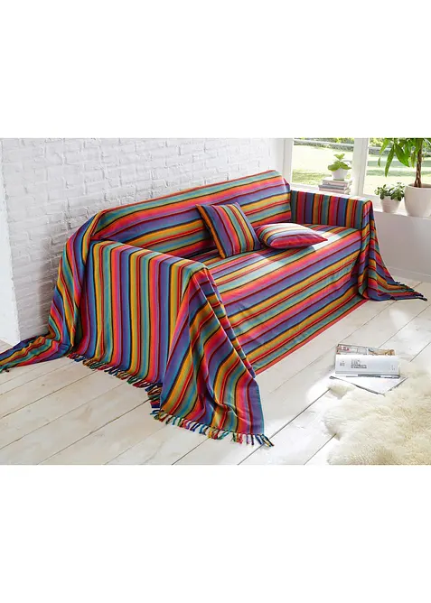 Lot de 2&nbsp;housses de coussin ray&eacute;es, bonprix