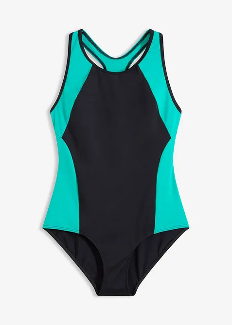 Maillot 1 pi&egrave;ce de natation s&eacute;chage rapide, dos nageur, bonprix