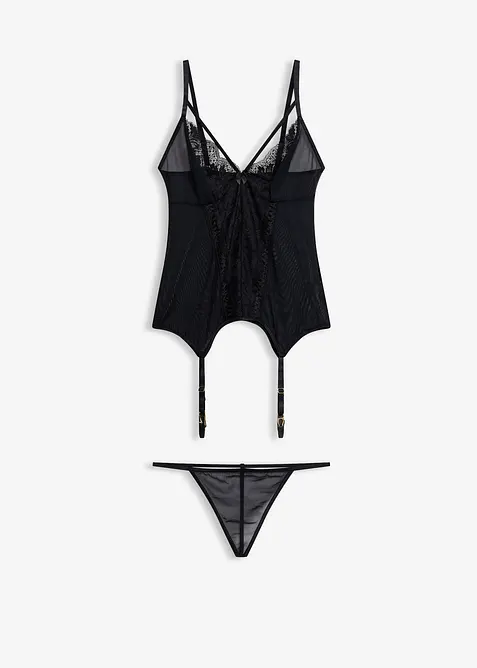 Top porte-jarretelles et string (ens. 2 pces), bonprix