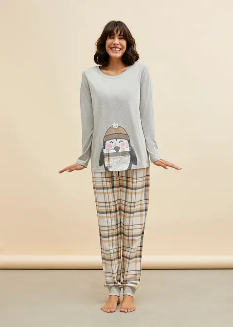 Pyjama avec pantalon en flanelle, bonprix