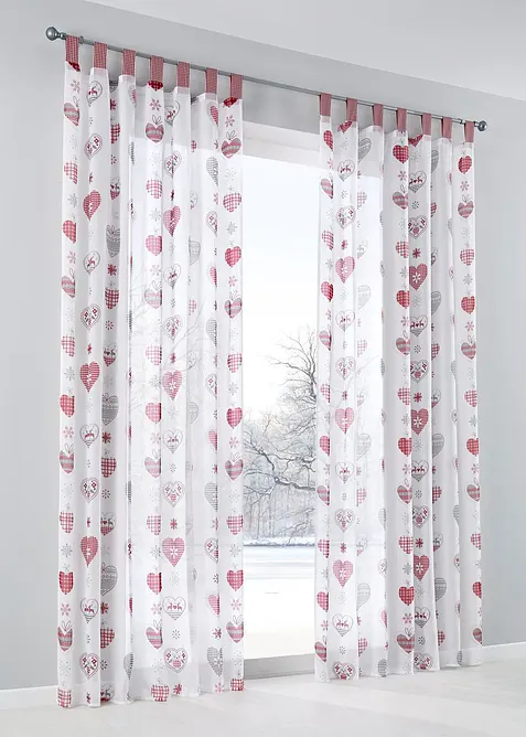 Voilage à imprimé cœur (1 pce), bonprix