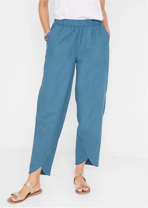Pantalon 3/4 a&eacute;rien en lin m&eacute;lang&eacute;, bonprix