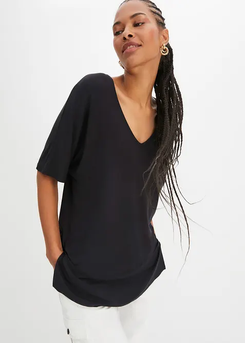 T-shirt long en viscose extensible, bonprix