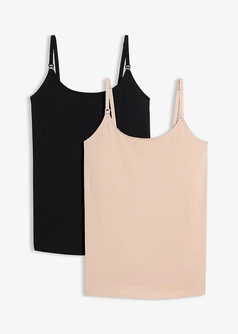 Lot de 2 tops d&rsquo;allaitement en coton, bonprix