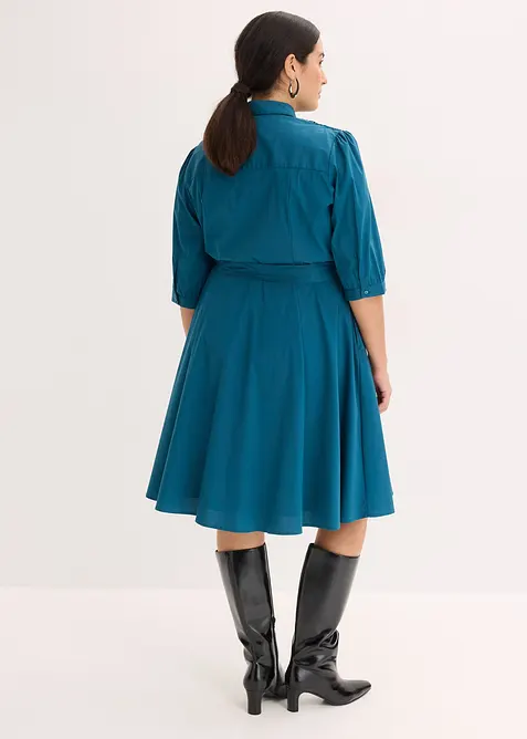 Robe-chemise avec dentelle et lien &agrave; nouer, bonprix