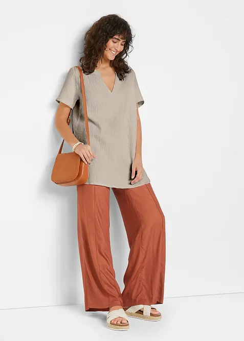 Tunique longue en gaze 100% coton, bonprix