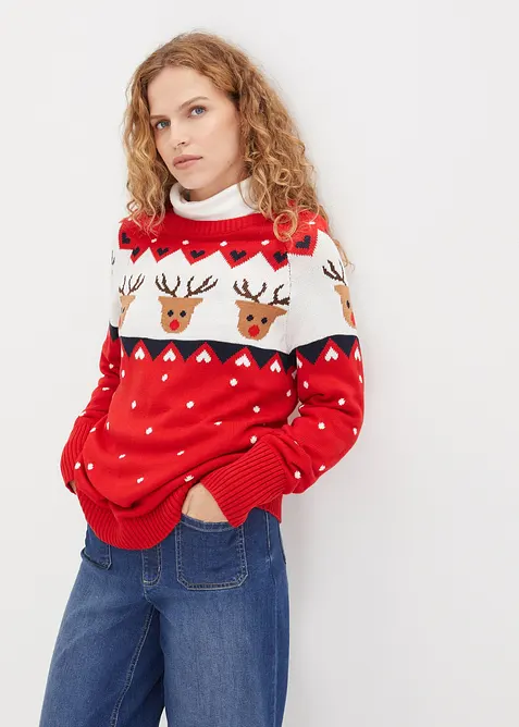 Pull de No&euml;l renne, bonprix
