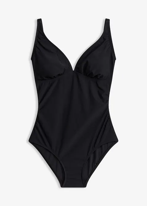 Maillot 1 pi&egrave;ce sculptant &agrave; encolure V, maintien l&eacute;ger, bonprix