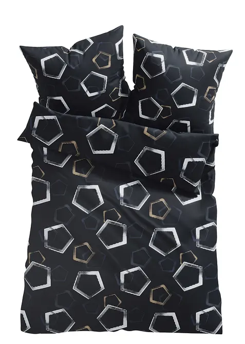 Parure de lit en coton m&eacute;lang&eacute;, bonprix