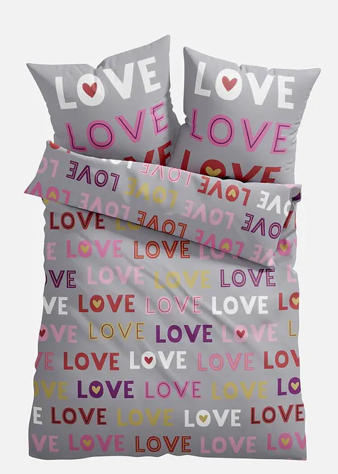 Parure de lit en coton m&eacute;lang&eacute;, bonprix