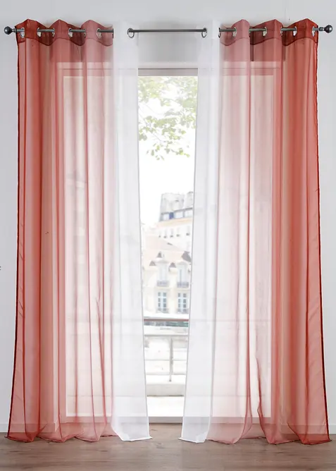 Lot de 2 voilages en tissu l&eacute;ger, aussi en XXL, bonprix