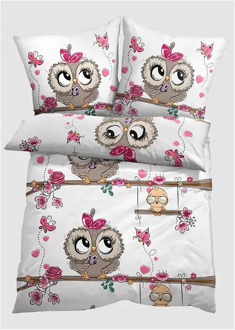 Parure de lit en coton m&eacute;lang&eacute;, bonprix