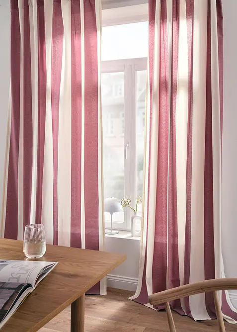 Rideau rayé avec polyester recyclé (1 pce), bonprix