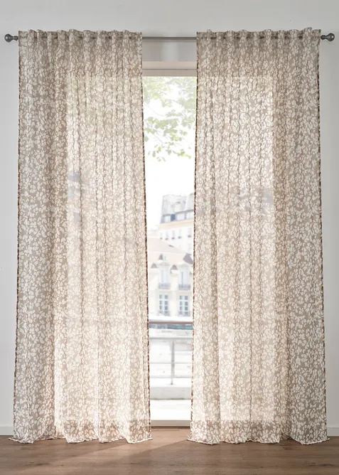 Lot de 2 voilages en batiste, bonprix