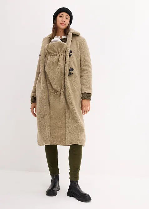 Manteau de grossesse en sherpa avec empiècement de portage, bonprix