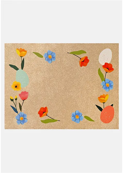 Paillasson lavable &agrave; motif printanier, bonprix