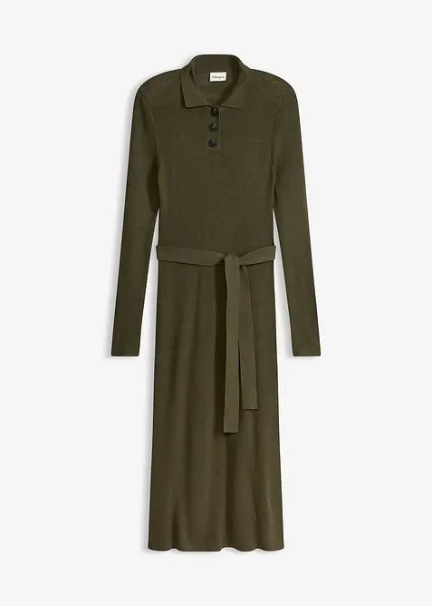 Robe en maille c&ocirc;tel&eacute;e, bonprix