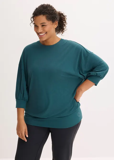 T-shirt de sport oversize &agrave; manches 3/4, s&eacute;chage rapide, bonprix