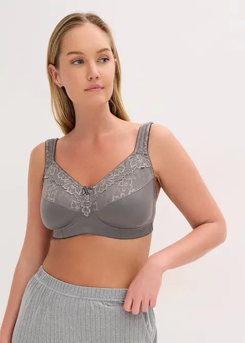 Lot de 2 soutiens-gorge grand maintien sans armatures avec bretelles rembourr&eacute;es, bonprix