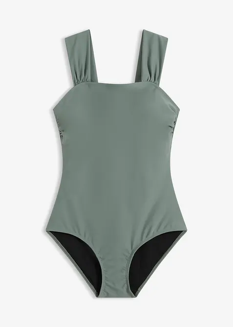 Maillot 1 pi&egrave;ce sculptant &agrave; bretelles larges, maintien mod&eacute;r&eacute;, bonprix