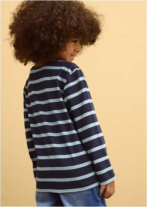 Lot de 2 T-shirts manches longues 100% coton, bonprix