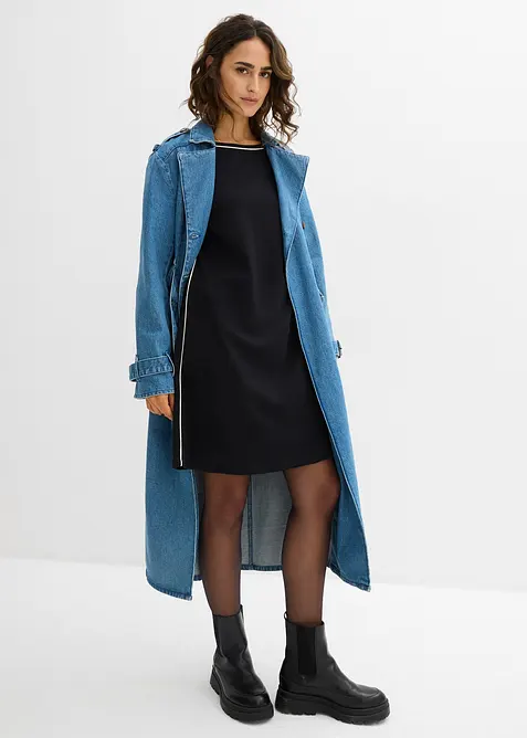 Robe en jersey &agrave; passepoil contrastant, bonprix