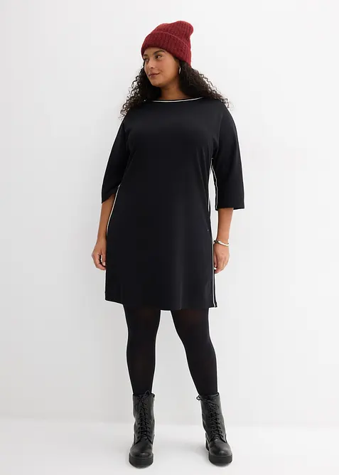 Robe en jersey &agrave; passepoil contrastant, bonprix