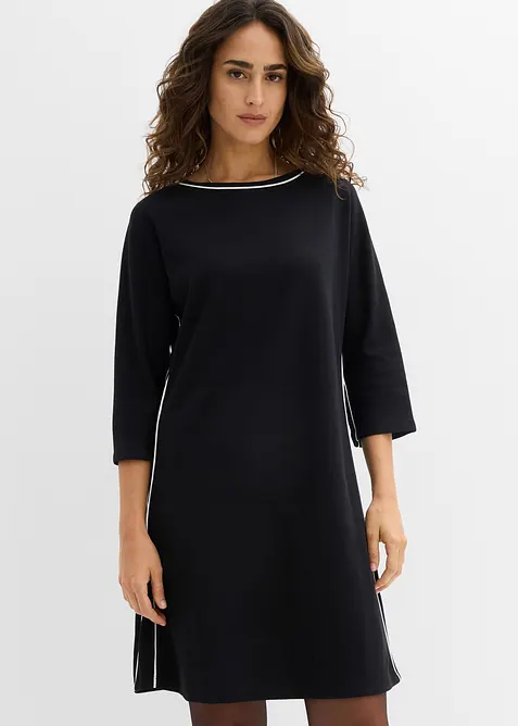 Robe en jersey &agrave; passepoil contrastant, bonprix