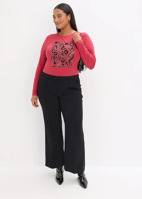 T-shirt manches longues en coton extensible, bonprix