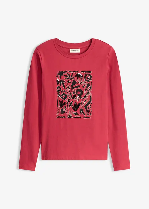 T-shirt manches longues en coton extensible, bonprix