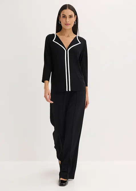 T-shirt &agrave; liser&eacute; contrastant, bonprix