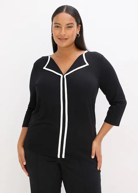 T-shirt &agrave; liser&eacute; contrastant, bonprix