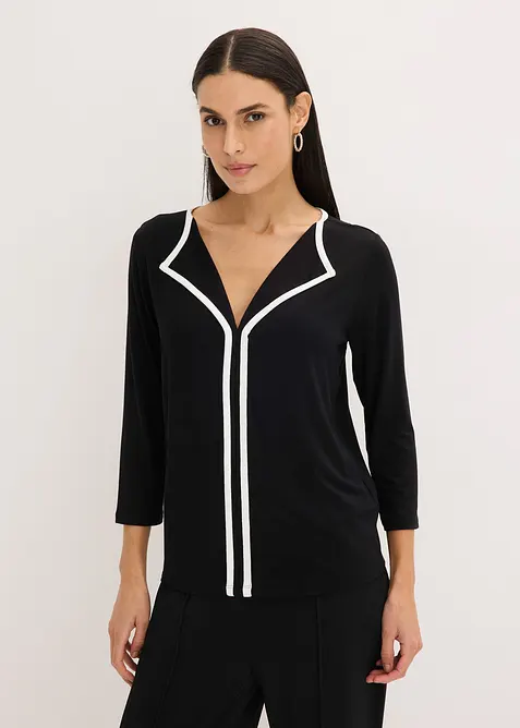 T-shirt &agrave; liser&eacute; contrastant, bonprix