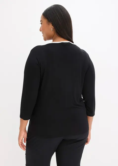 T-shirt &agrave; liser&eacute; contrastant, bonprix