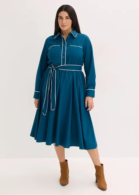 Robe en popeline de coton, sans repassage, bonprix