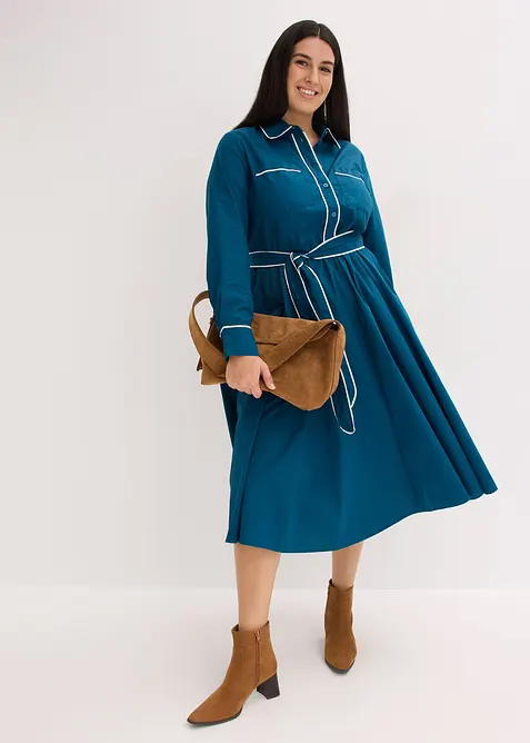 Robe en popeline de coton, sans repassage, bonprix