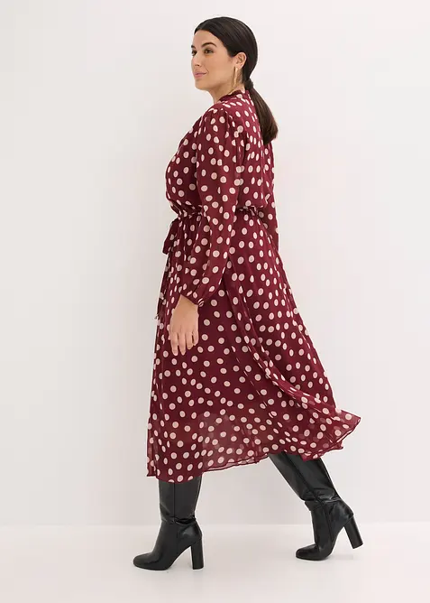 Robe en mousseline &agrave; passepoils contrastants, bonprix