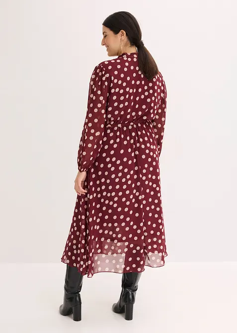 Robe en mousseline &agrave; passepoils contrastants, bonprix