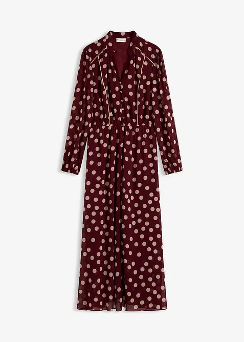 Robe en mousseline &agrave; passepoils contrastants, bonprix