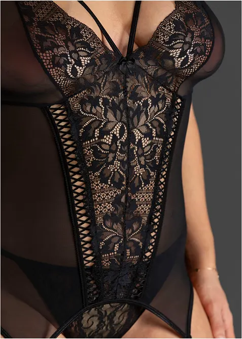 Top porte-jarretelles et string (ens. 2 pces), bonprix