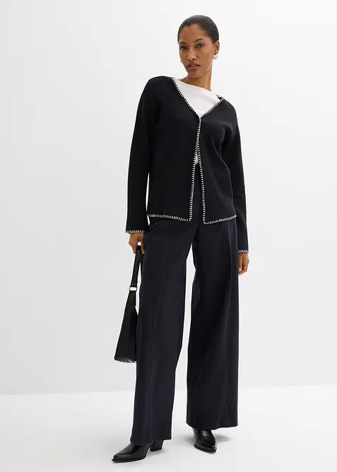 Pantalon ample &agrave; taille haute, bonprix